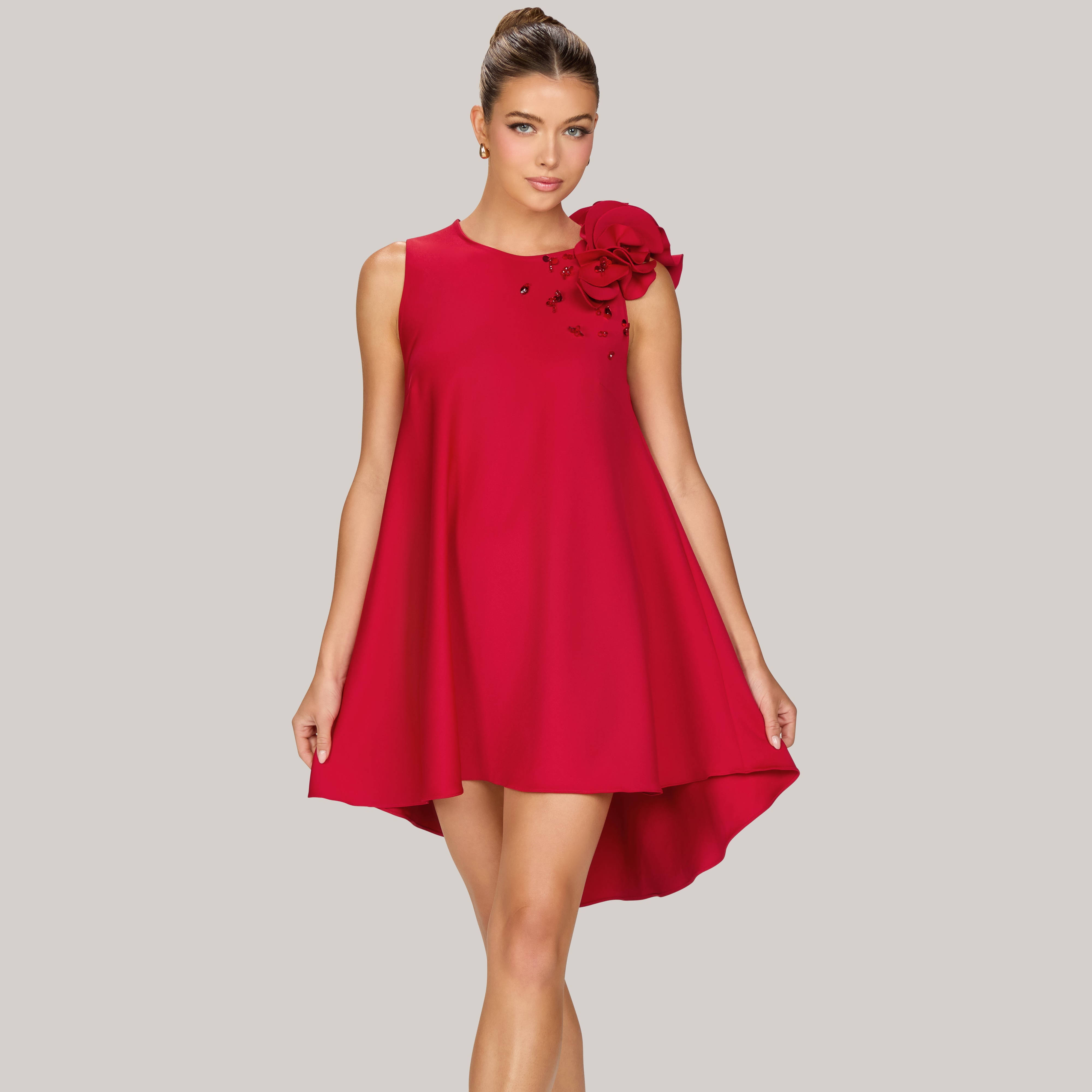 open lace back dress Red Cutout Maxi Dress main image 1