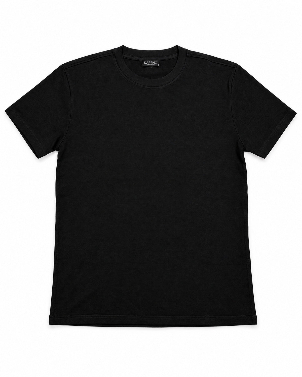 Contour Crew Tee in Black, front view