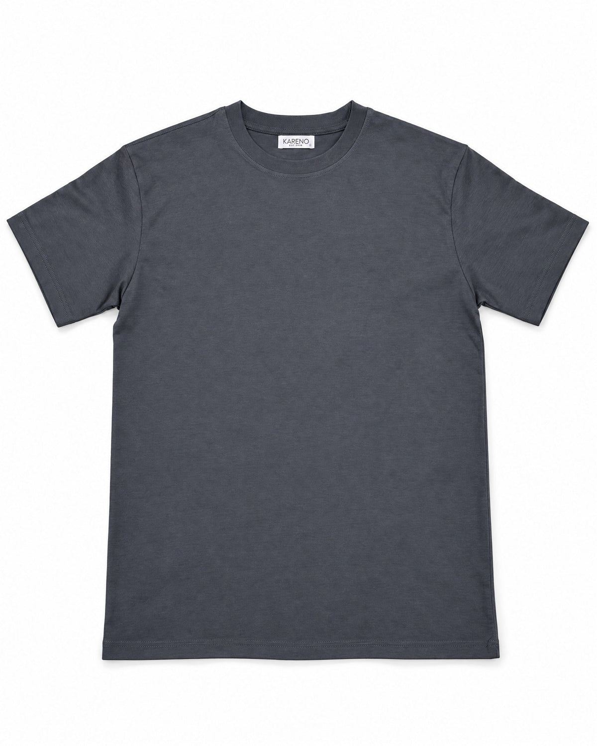 Contour Crew Tee in Charcoal, front view