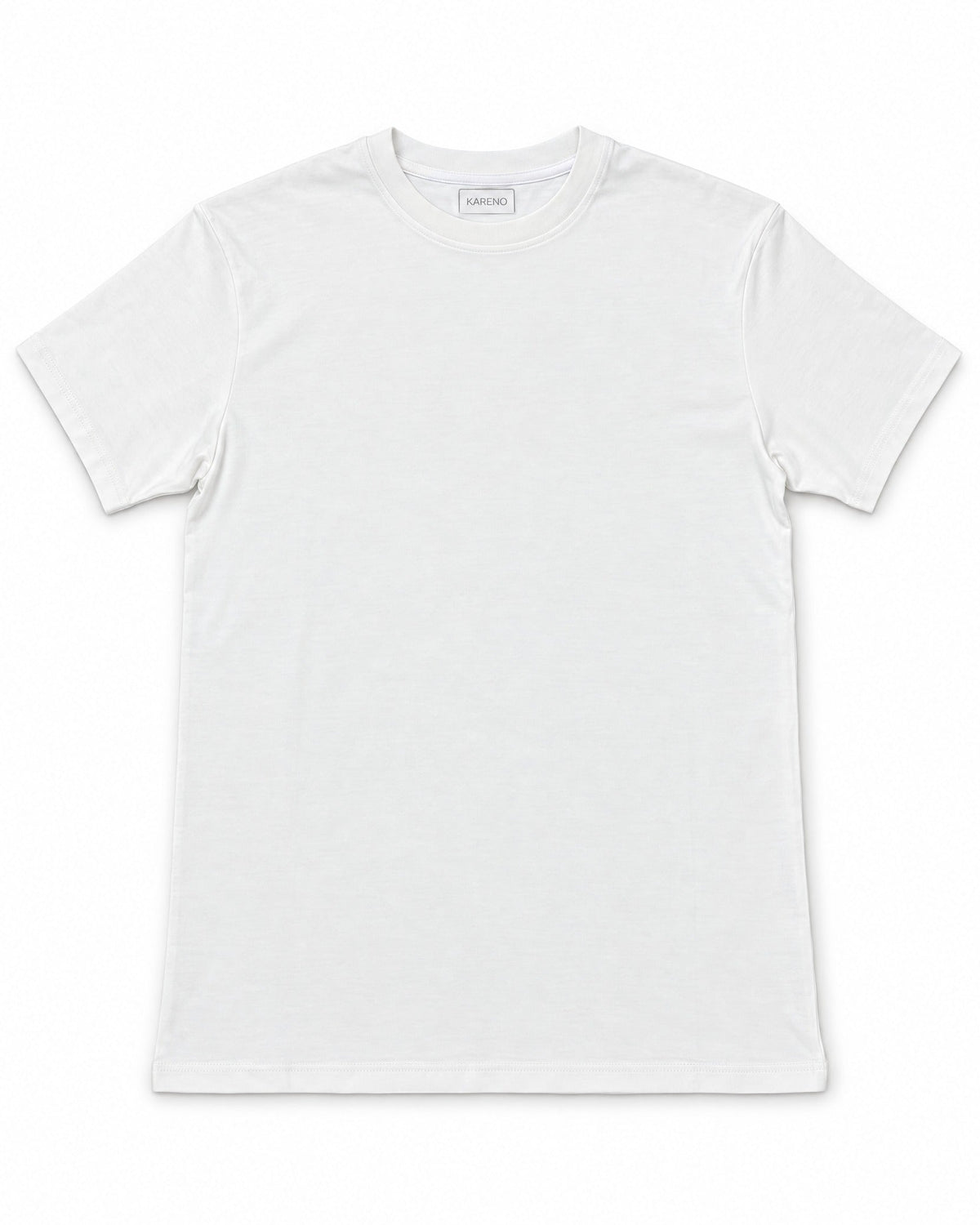Contour Crew Tee in White, front view