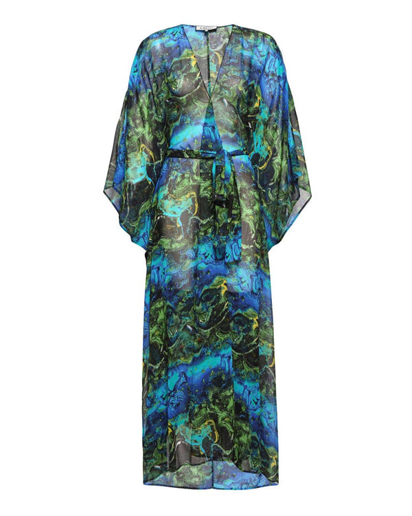 Kareno Amadea Silk Kaftan Aegean Sea