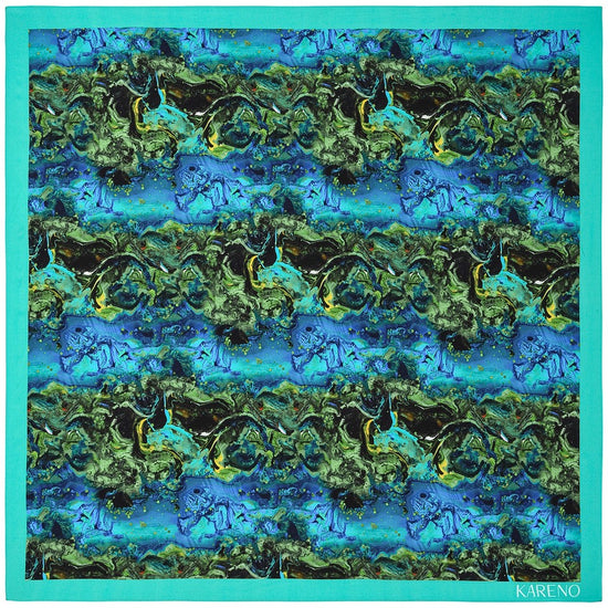 Kareno Silk Scarf Aegean Sea