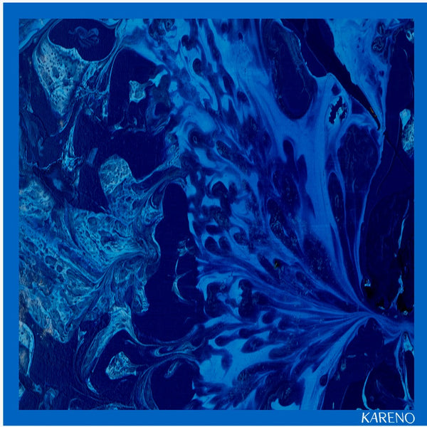 Kareno Silk Scarf Indigo Sky