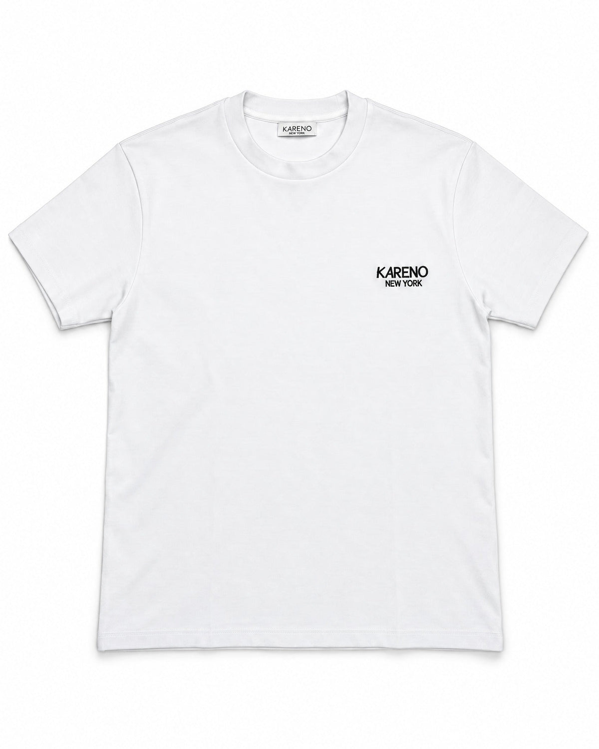 Borough Emblem Crew Tee in White, front view