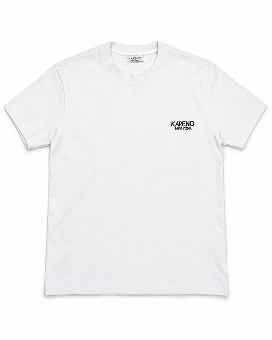 Borough Emblem Crew Tee in White, front view