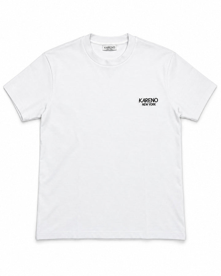 Borough Emblem Crew Tee in White, front view