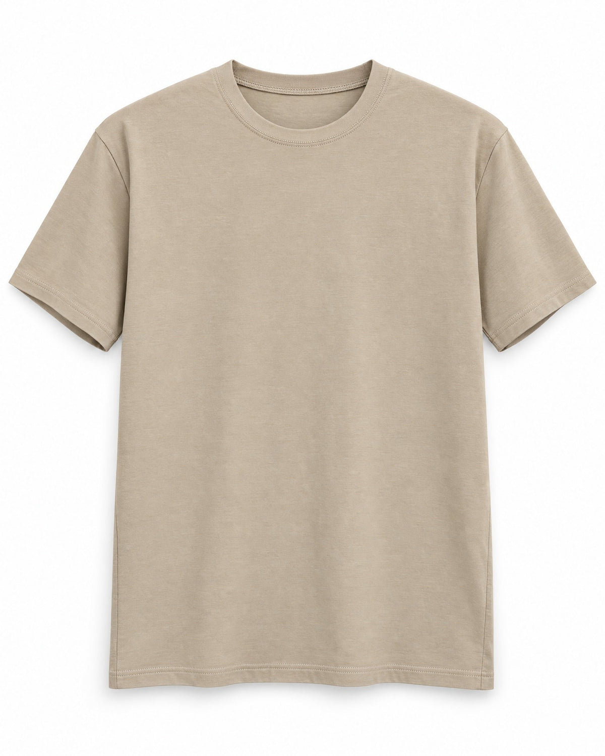 Contour Crew Tee in Beige, front view