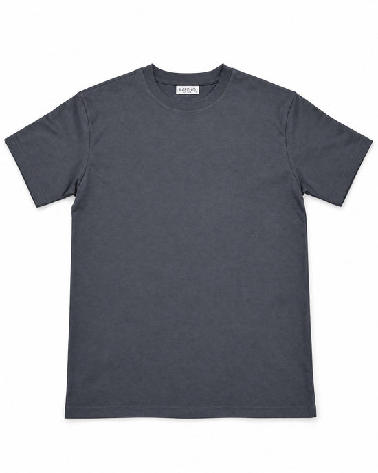 Contour Crew Tee in Charcoal, front view