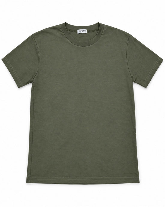 Contour Crew Tee in Olive Green, front view