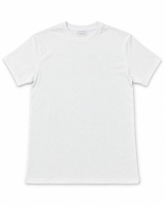 Contour Crew Tee in White, front view
