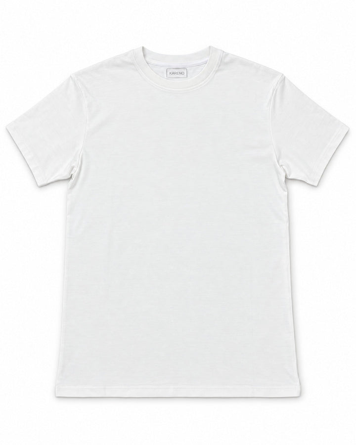 Contour Crew Tee in White, front view