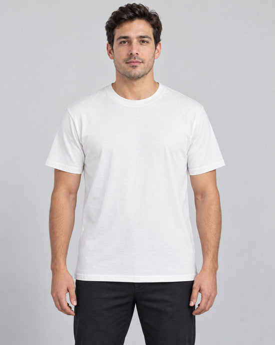 Contour Crew Tee in White, on model