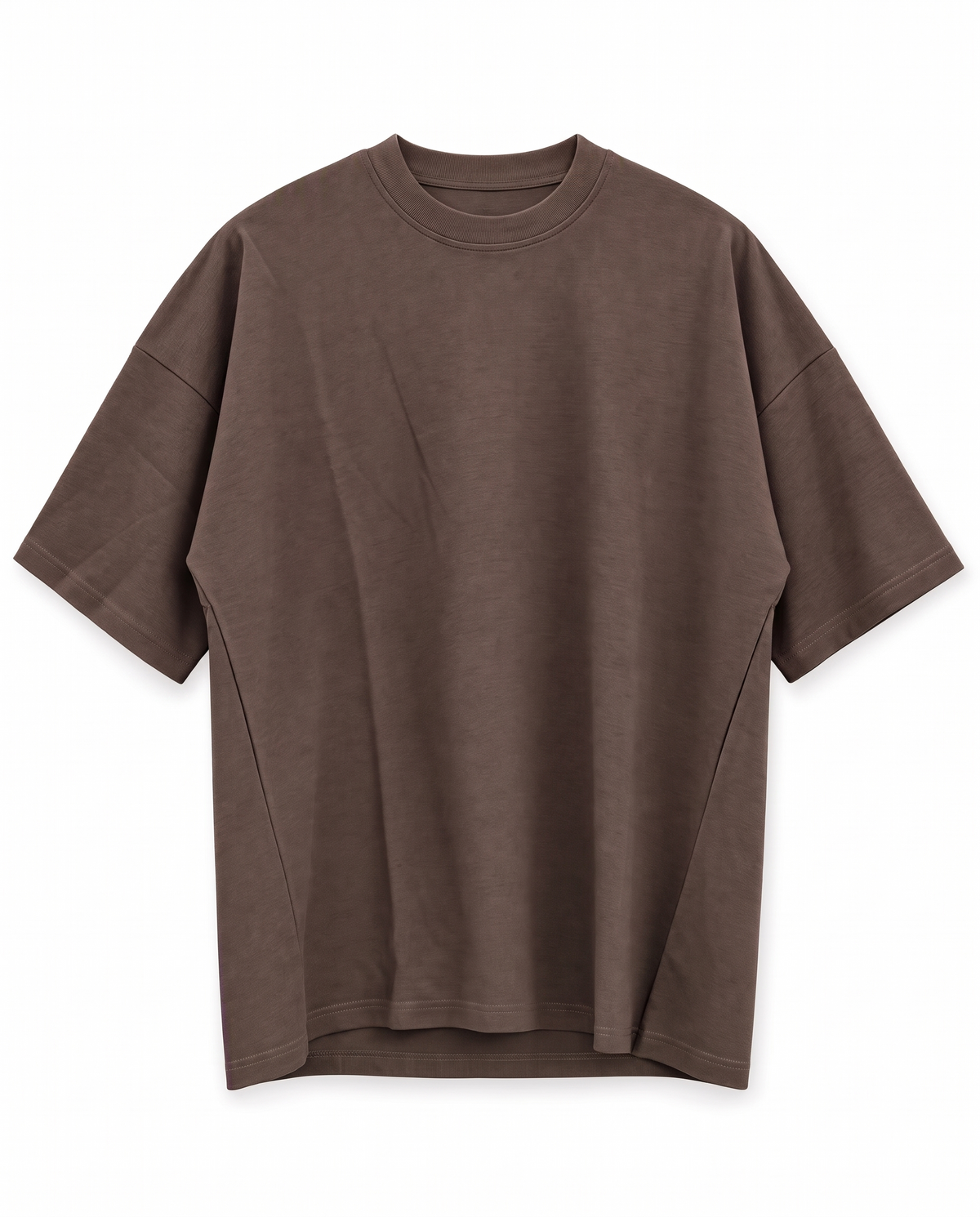 Segment Panel Crew Tee in Brown, front view