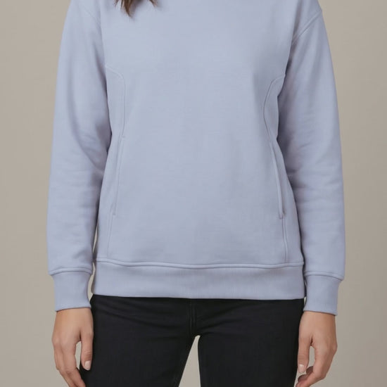 Seamline Pullover Hoodie, women's, side seam and pocket close-up video