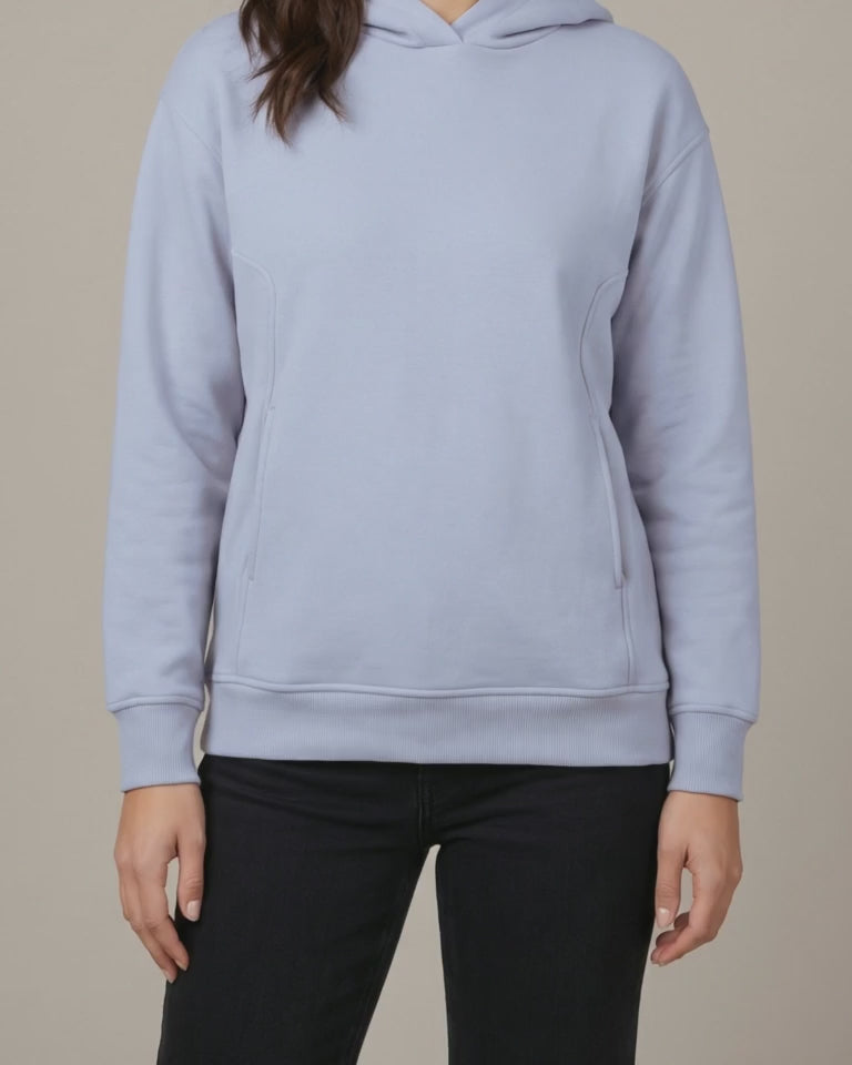 Seamline Pullover Hoodie, women's, side seam and pocket close-up video