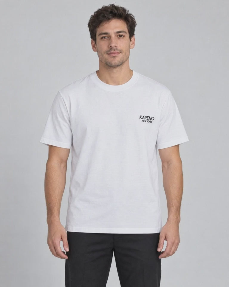 Borough Emblem Crew Tee in White, studio turn video