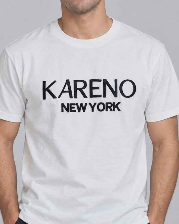 City Wordmark Tee in White, chest print close-up video