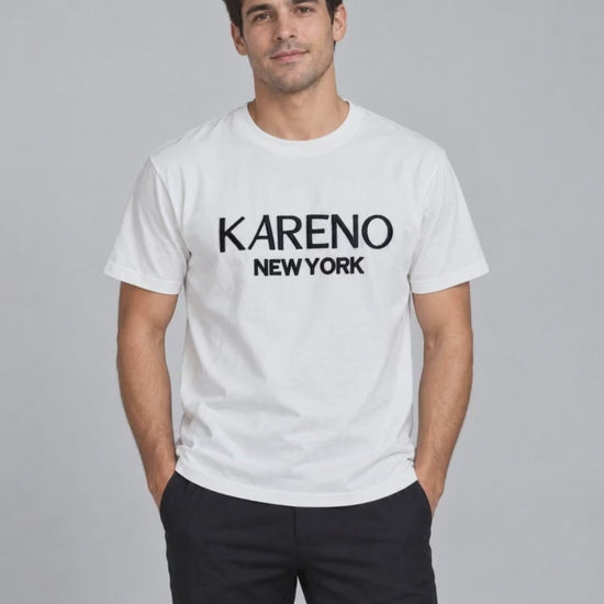 City Wordmark Tee in White, studio turn video