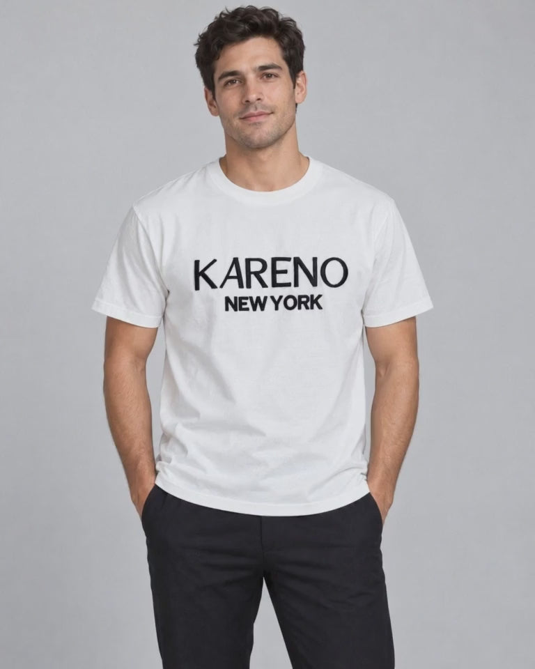 City Wordmark Tee in White, studio turn video