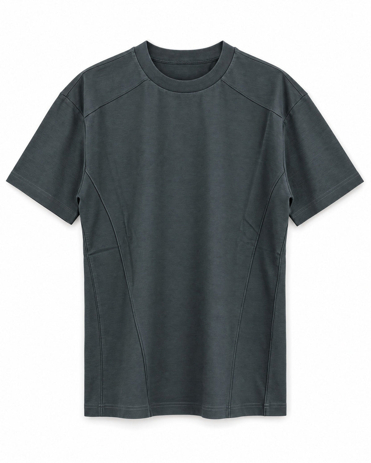 Segment Panel Crew Tee in Charcoal, front view