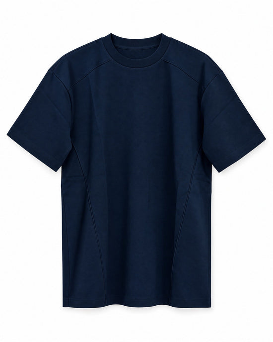 Segment Panel Crew Tee in Navy, front view
